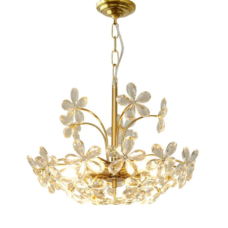 Crystal chandelier, French retro cloakroom lamp, bedroom simple dining room c