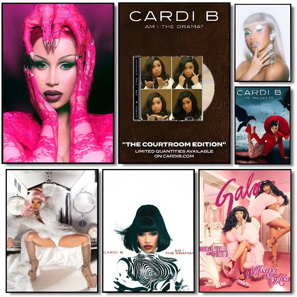 Cardi B Am I The Drama ألبوم جديد ملصق معرض يطبع ذاتية اللصق ديكور المنزل الديكور صور مطبوعة للحوائط ملصق غرفة المعيشة