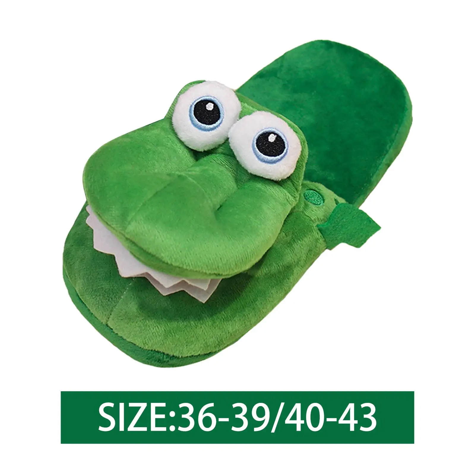 Crocodile Slippers Plush Toy Slipper Slides Shoes Furry Home Shoes with Movable Mouth for Winter Indoor Home Ladies