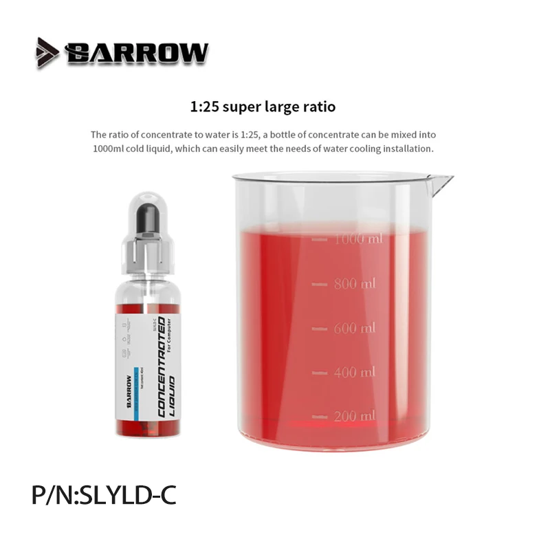 

Barrow SLYLD-C pecial Concentrated water cooling liquid nti-corrosion deionized thermal fluid for PC Computer 40ML