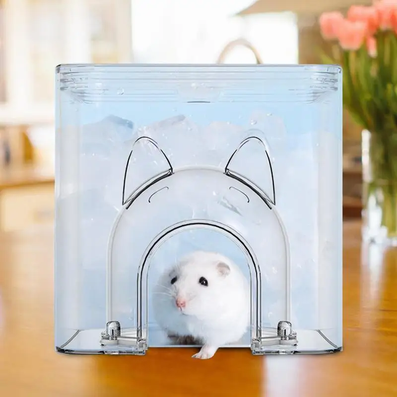 Transparent Water Cube Hamster Cooling House Igloo Playpen Shelter Hideout House Summer Mini Nest Pet Supplies For Small Pets