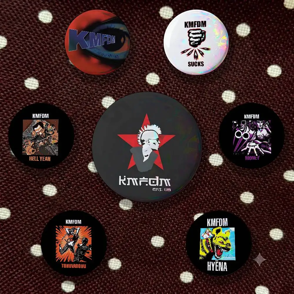 K-Kmfdm Sucks Band 32/44/58mm Handmade Pins Round Brooch Badge Backpacks Clothes Jewelry Gifts