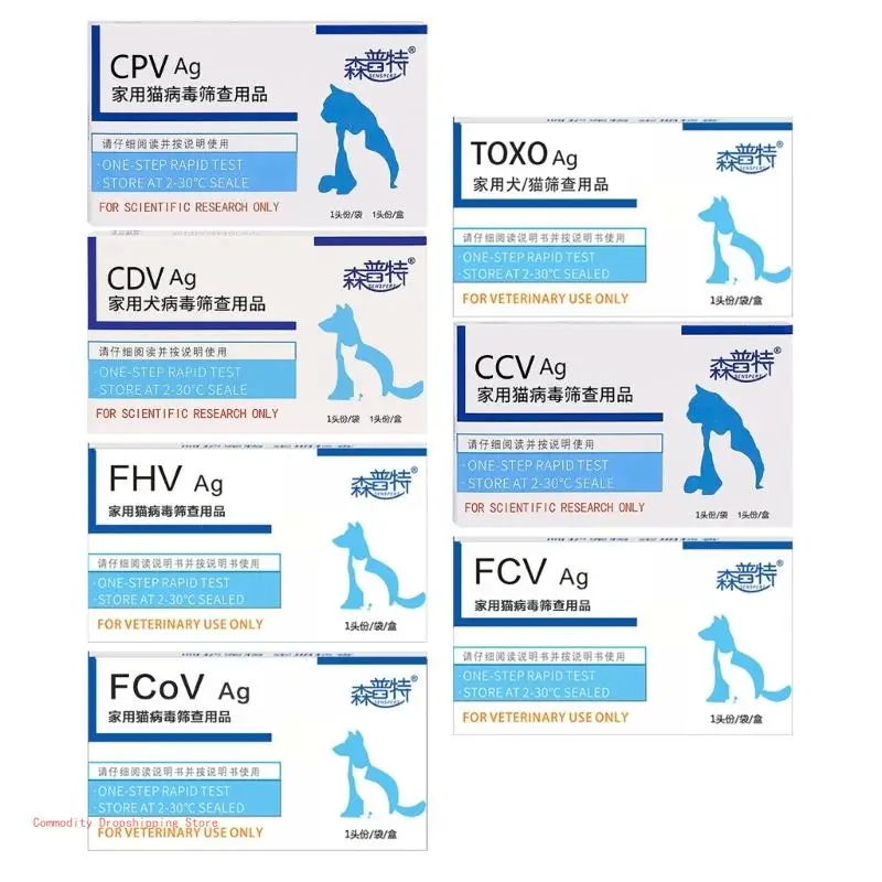 Dog Distemper Parvovirus Detection Card Pet CDV FPV CPV CCV Test Strip