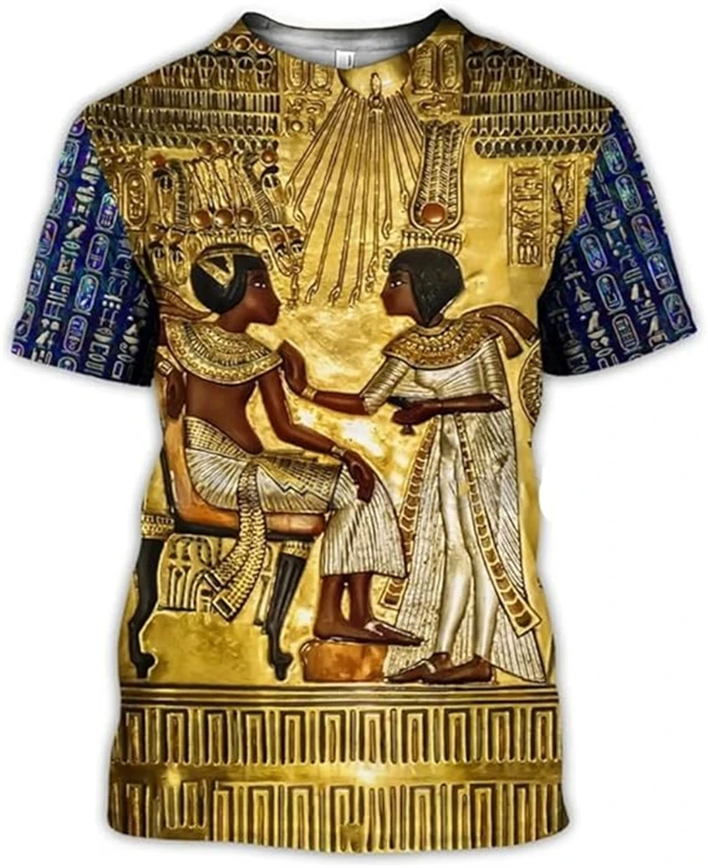 

Vintage Ancient Egypt 3D Printed T-shirt Men's Women's Summer Casual Short Sleeve Tshirts Fashion Street Round Neck Tee Tops
