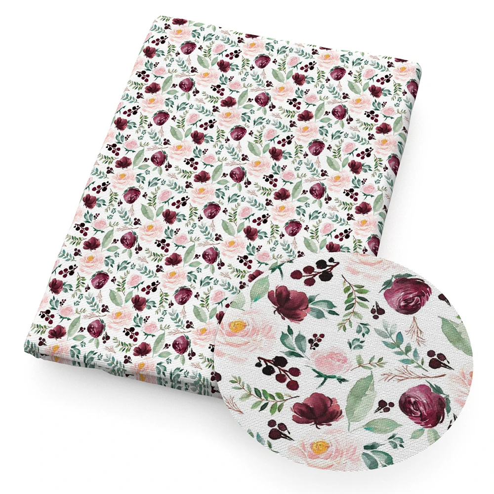 Blossom Flowers Florals Printed Polyester Pure Cotton Material By the Meter Patchwork Tissue Sewing Quilting Fabrics Needlework