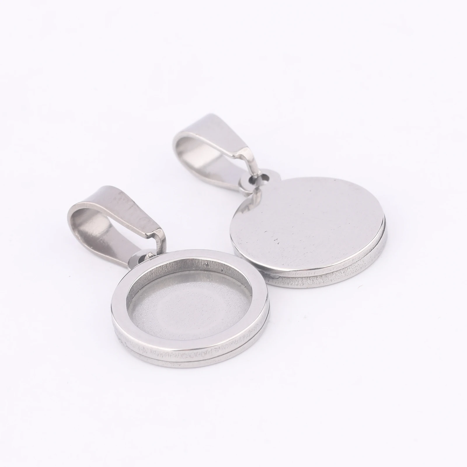 10pcs 10mm round cabochon base settings stainless steel gold plated bezel pendant trays blanks for jewelry making supplies image 4