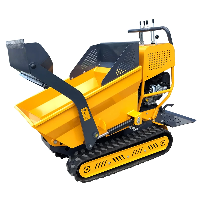 Customized 500KG Gasoline Engine Powered crawler power barrow mini track dumper site dumper