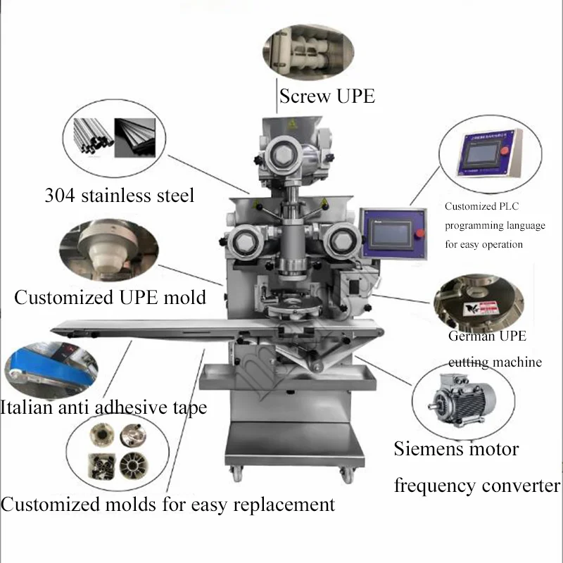 Purple Sweet Potato Filling Mochi Making Machine Automatic Japan Mochi Encrusting And Forming Machine Ice Cream Mochi Maker