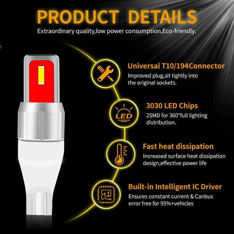 2PCS T15 W16W LED Reverse Light Bulbs Canbus For Fiat 500 Tipo 2015-2017 Ducato 2014-2018 Panda 2013-2019 Punto 2011-2015 500C - view 5