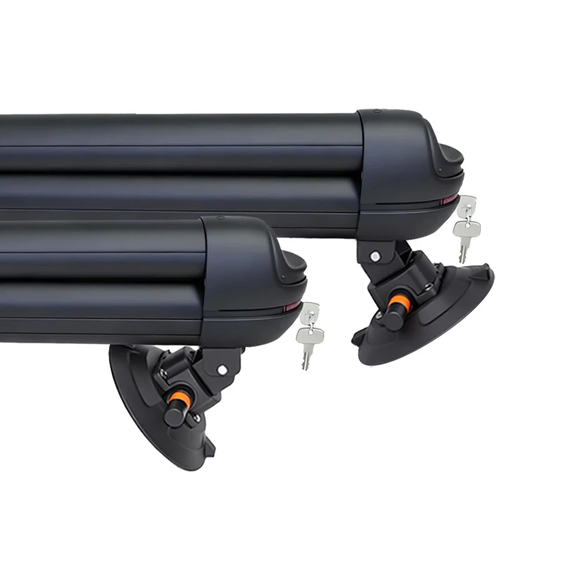 Removable Suction Cup Roof Rack for Ski & Snowboard, Extension with Sliding Feature, Lockable Bar-Free Ski Rack