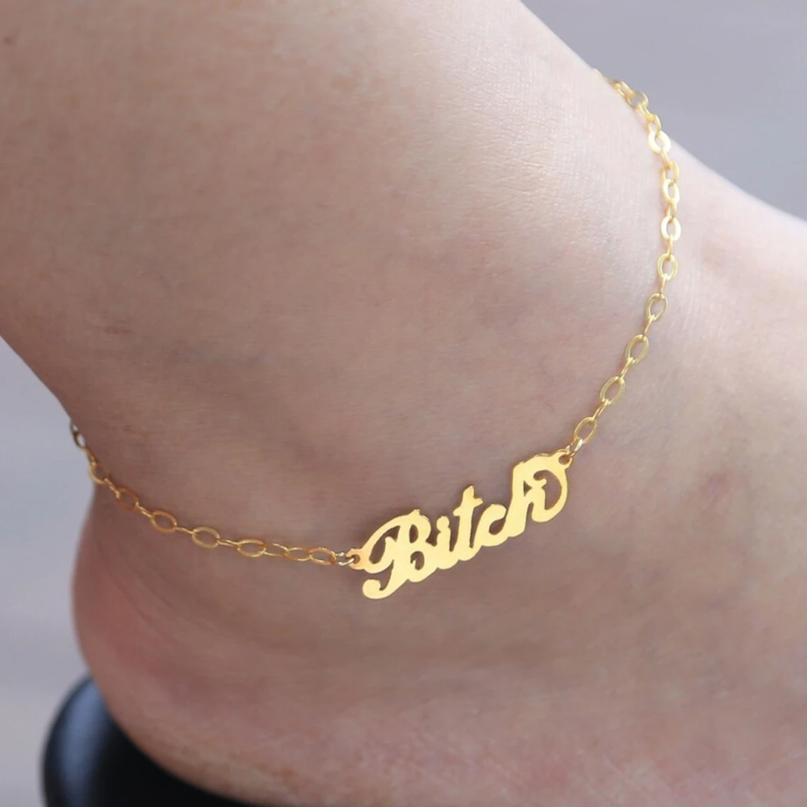 Custom Gold Color Tail Name Ankle Bracelet Women Lady Personalized Name Anklet Stainless Steel Leg Chain Daily Wearing Jewelry