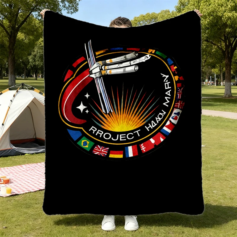 Project Hail Mary Ringer Mission Patch Flannel Blanket, Dr Grace's I Had Potential Funny Gift Flannel Throw