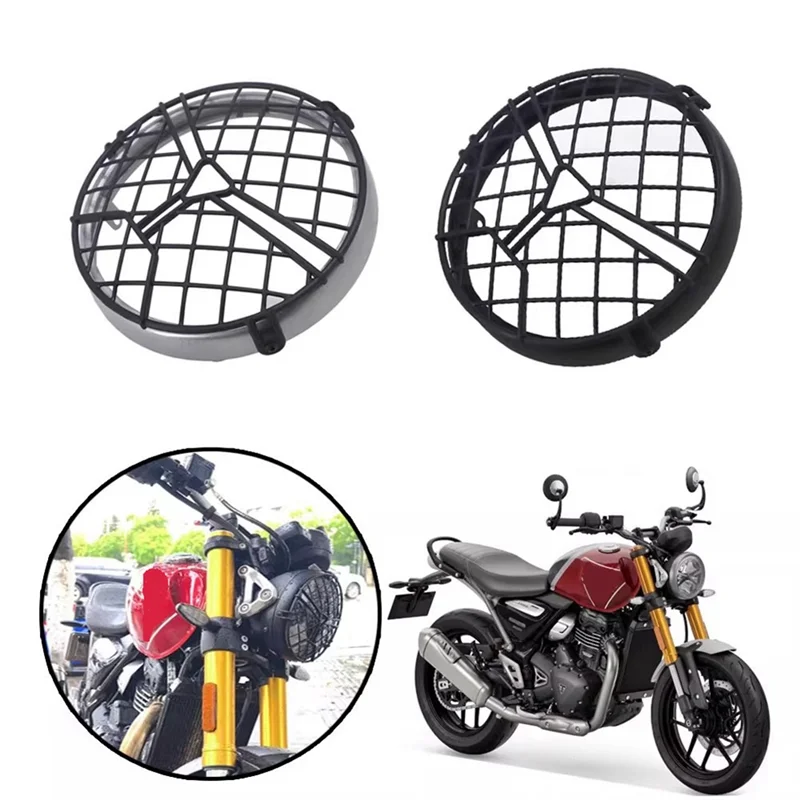 สำหรับ Speed 400 สำหรับ Speed400 2024-2025 อุปกรณ์ตกแต่งรถจักรยานยนต์ ฝาครอบป้องกันไฟหน้า ตะแกรงป้องกัน