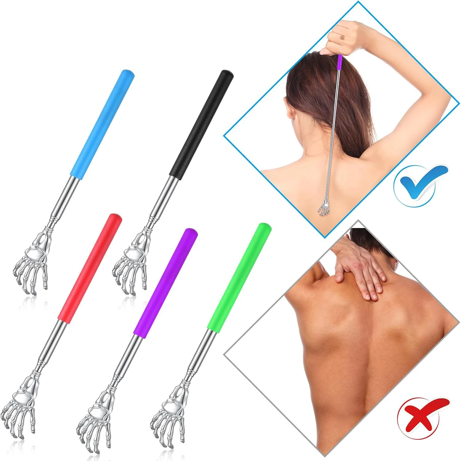 Telescopic Hand Stainless Steel Ghost Scratching Massager Stainless Steel Extendable Scratching Scratching Scratcher Handicrafts