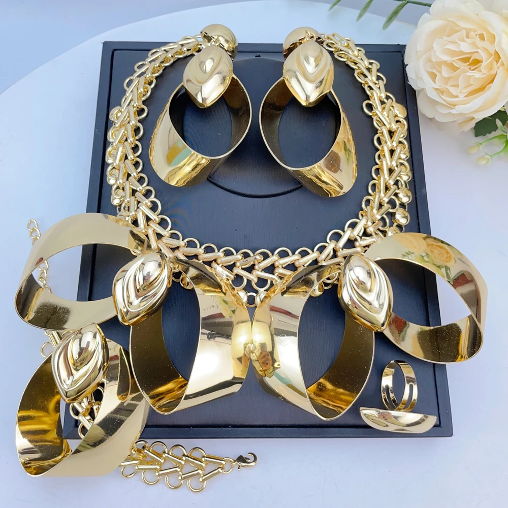 

Новейшее бразильское изысканное красивое ожерелье ручной работы, аксессуары для свадебной вечеринки, модный женский комплект ювелирных изделий FHK23561