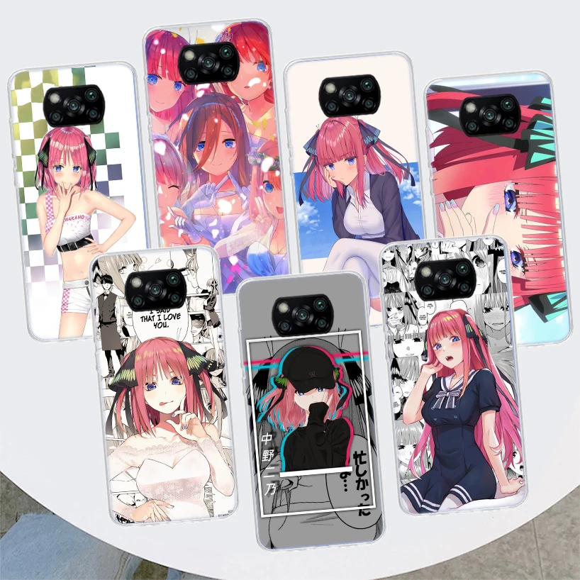 Nino Nakano Anime Phone Case For Xiaomi Poco F7 Ultra X7 X6 Pro X5 Redmi 15 15C 13 13C 12 12C 10 10A 10C 9 9A 9C 9T Shell Poco X