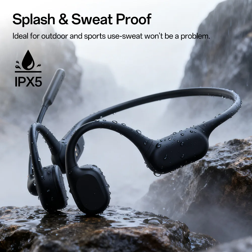 

S18m true bone conduction bluetooth headset with microphone long battery life running cycling sports headset