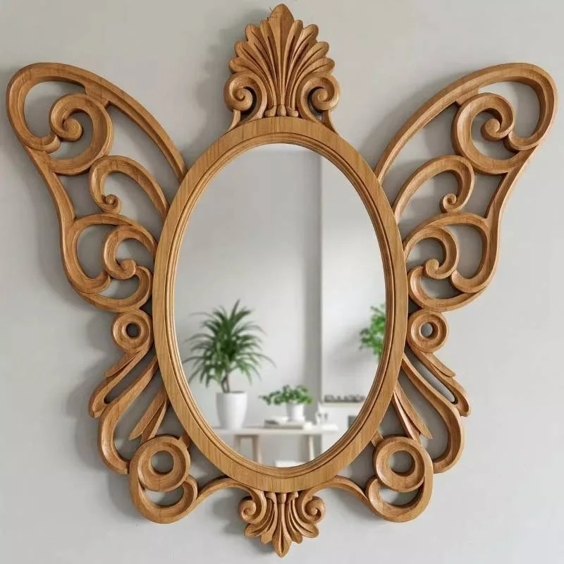 Irregular Big Decorative Mirrors Retro Luxury Bedroom Wall Make Up Mirror Vanity Aesthetic Girls Espelho Room Decoration