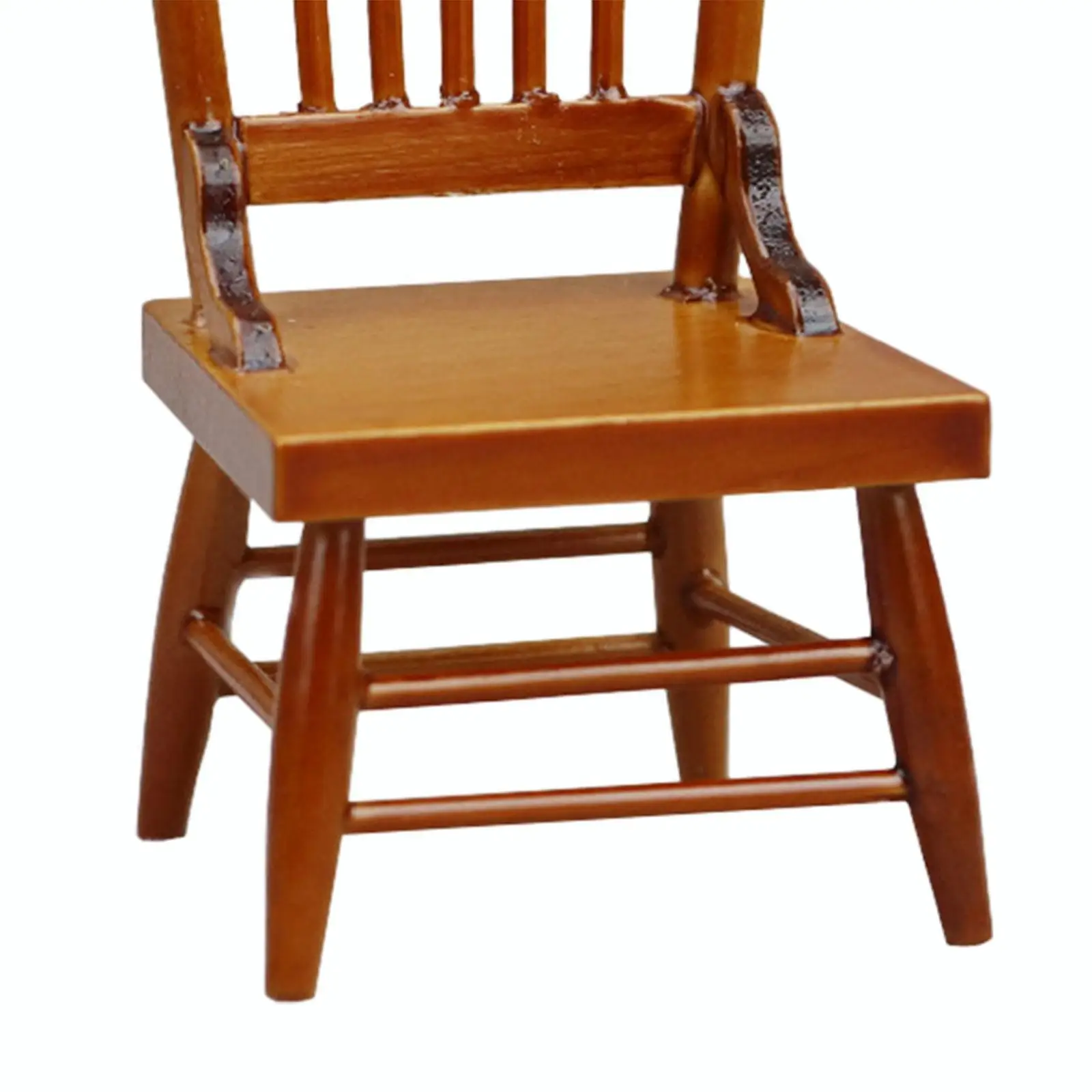 Puppenhaus-Miniaturstuhl aus Holz im Maßstab 1:12, klassisches Wohnzimmermöbelzubehör für Puppenhaus-Spielset