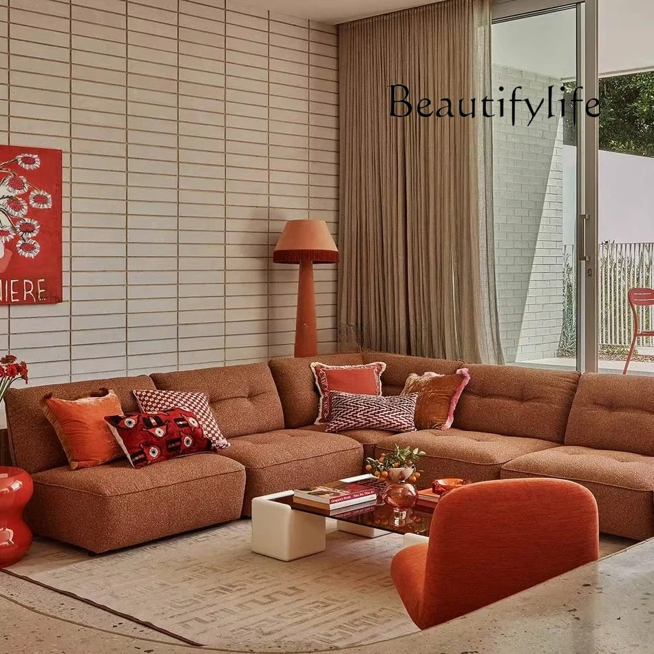 Designer living room tempered glass coffee table minimalist low table cream table rectangular high sense