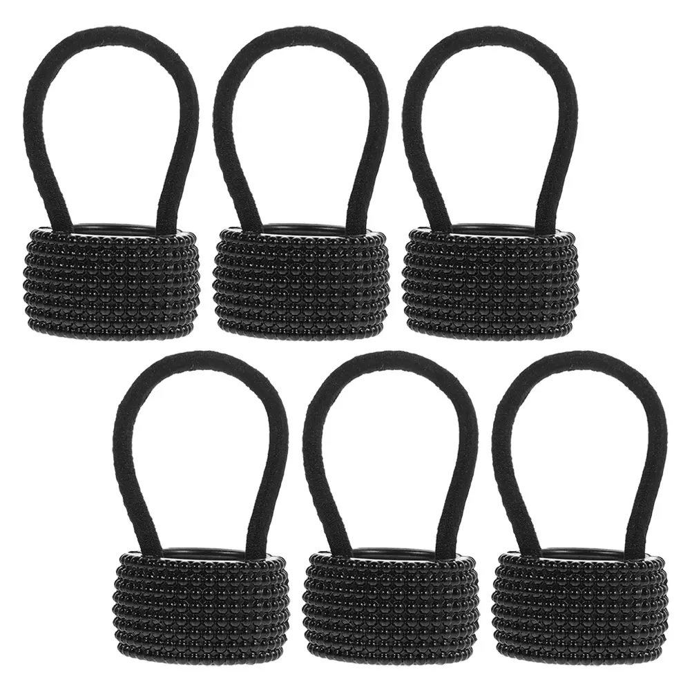 

6pcs Gold Plastic Ponytail Holders Hair Ties Durable Metal Rope Cuffs for Women Girls Stylish Hair Accessories Daily Use