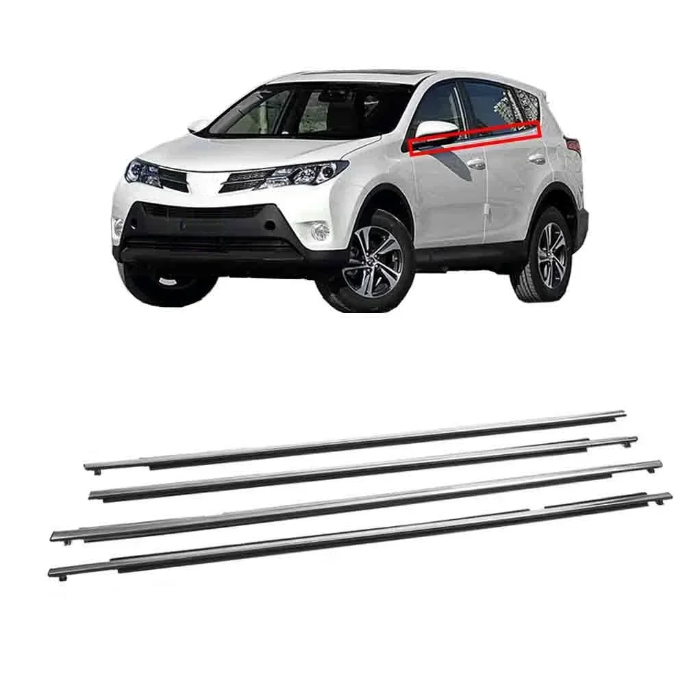 

4 Pcs Chrome Window Glass Rubber for Toyota RAV4 2013-2019 Protector Weatherstrip for Glass Outer Laminate Rubber 75720-0R040