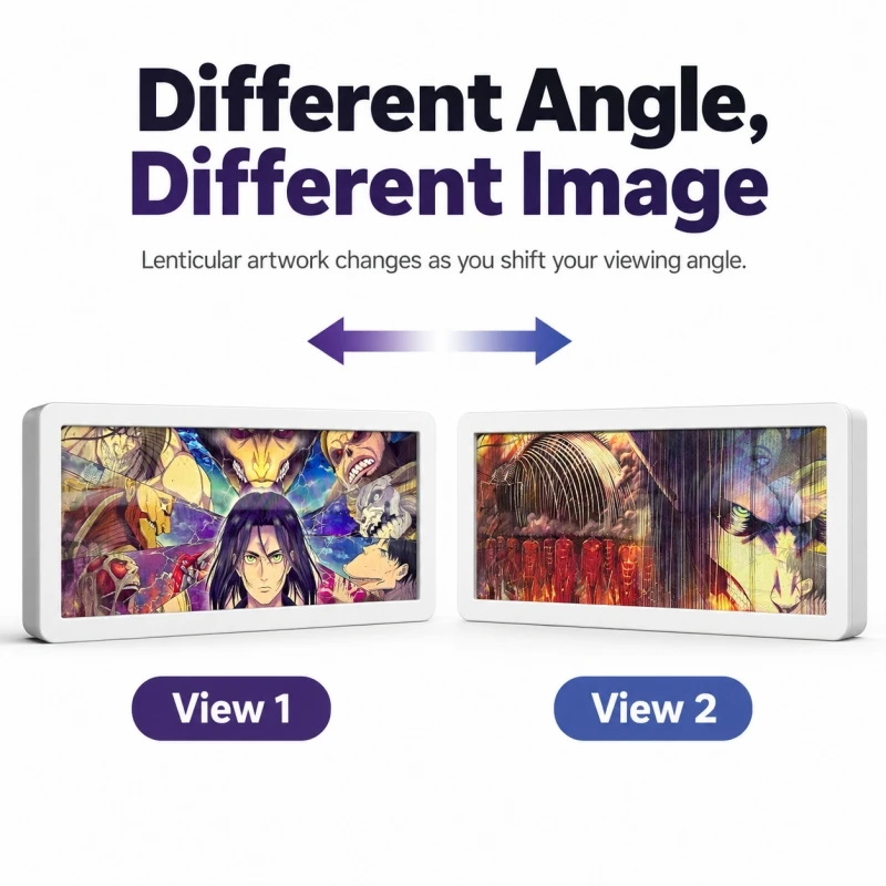 

Multi-Angle Anime Picture Lamp – Rectangular Desktop Display USB-C Power Rear Button Adjustable View Creative Otaku Art