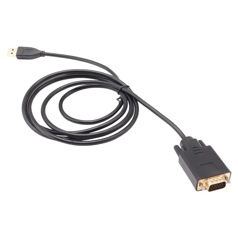 1.8 Meter USB3.0 To VGA Male Converter Adapter Cable 1080P For Laptop USB 3.0 External UHD Video Projector User-Friendly