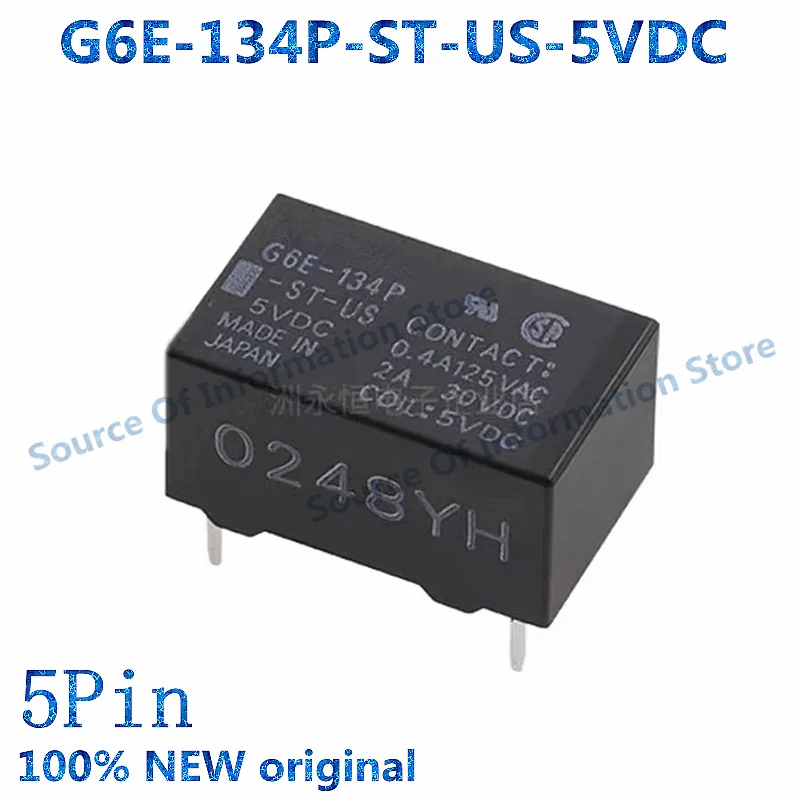 

5PCS Relay G6E-134P-ST-US-5VDC 0.4A 1250VAC 100% New original