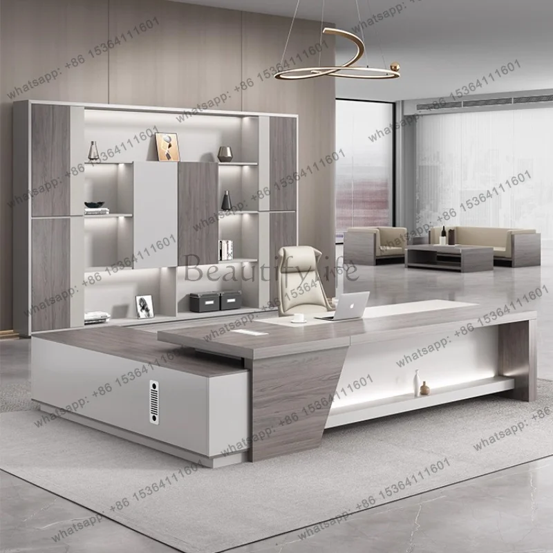Office boss Gaming desk and chair furniture combination and luxury modern Chairman Manager Room Writing Sedentary escrivaninha