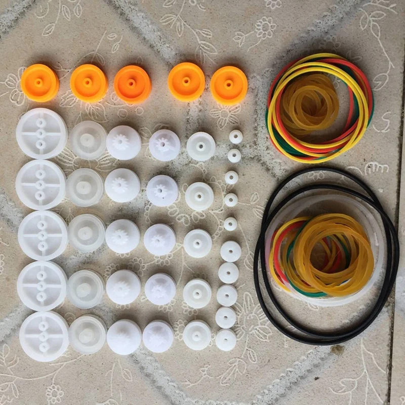 84Pcs Transmission Belt Drive Round Belt Pulley Rubber Band Combination Set Stretchable Engine Drive Round Belt