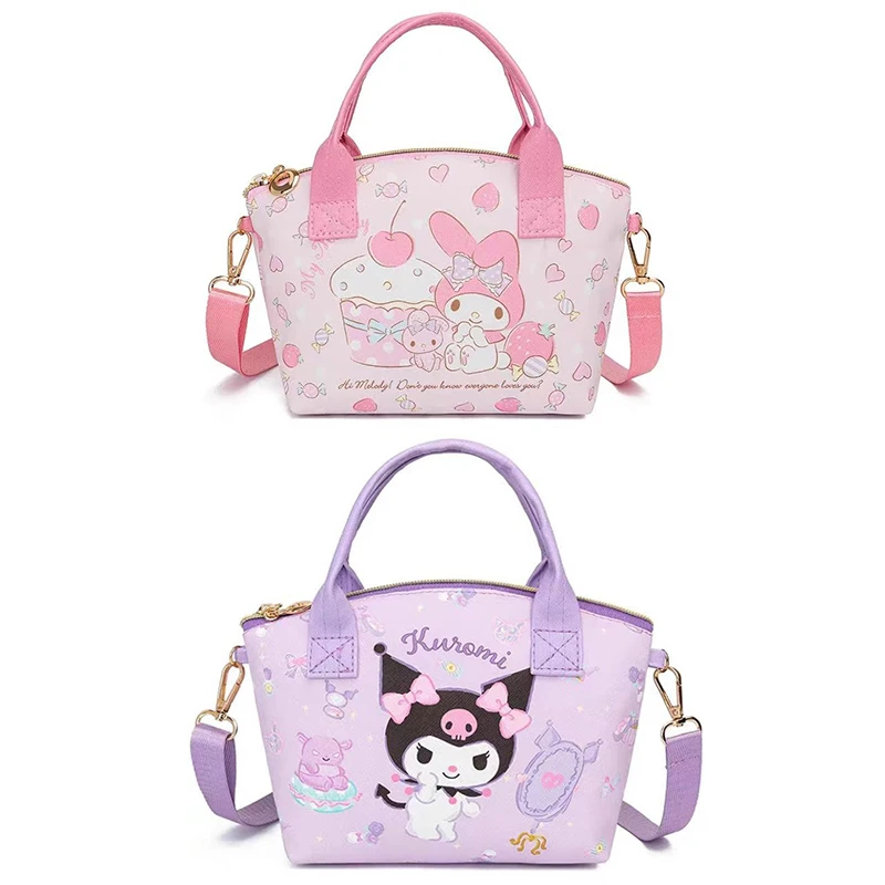 Lovely Sanrio Cinnamoroll Hello Kitty Tote Handbag Stylish Versatile With Adorable Kuromi Mymelody Prints Perfect Shoulder Bag