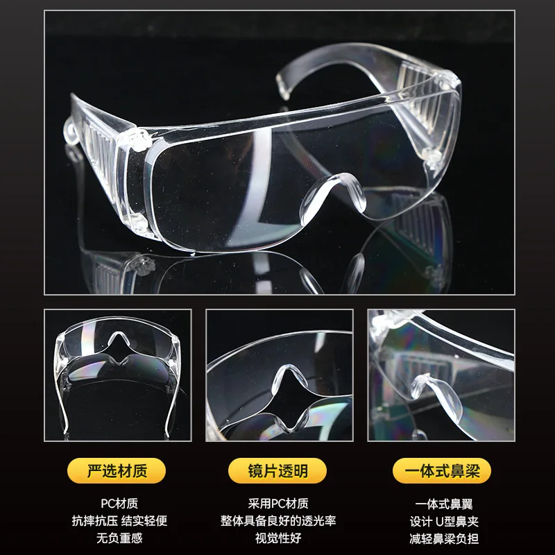 Louver protective glasses, anti fog cycling glasses, anti impact, anti wind and sand transparent goggles, labor protection