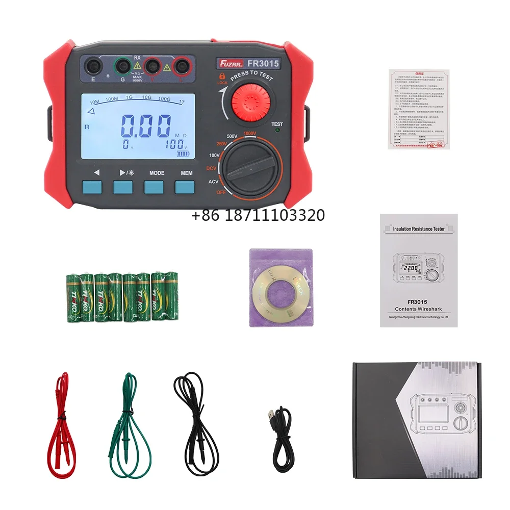 F3015E High Voltage Insulation Resistance Tester 250V 500V 1000V 2500V 0.10mohm~100.0gohm Insulation Resistance Test Meter