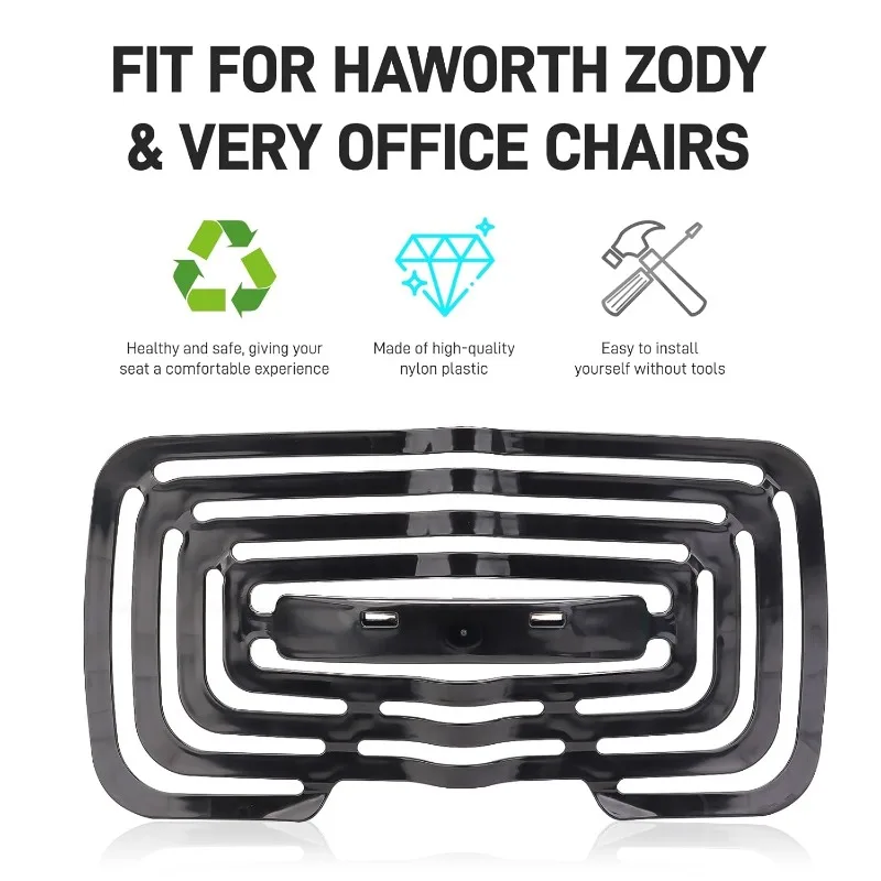 1PC Plastic Lumbar Waist Support Ring Replacement for Haworth Zody&Very Chair（Black）