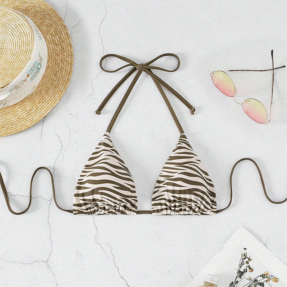1pc reggiseno bikini da donna nuovo bikini allacciato alla caviglia a righe costume da bagno moda set reggiseno costume da bagno diviso in corda senza schienale estiva