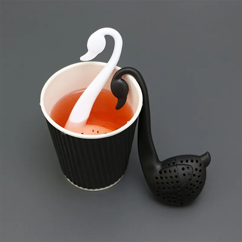 Swan-Shaped Mini Tea Infuser - Creative Plastic Tea Strainer for Loose Leaf & Blooming Teas, Kitchen & Dining Accessory
