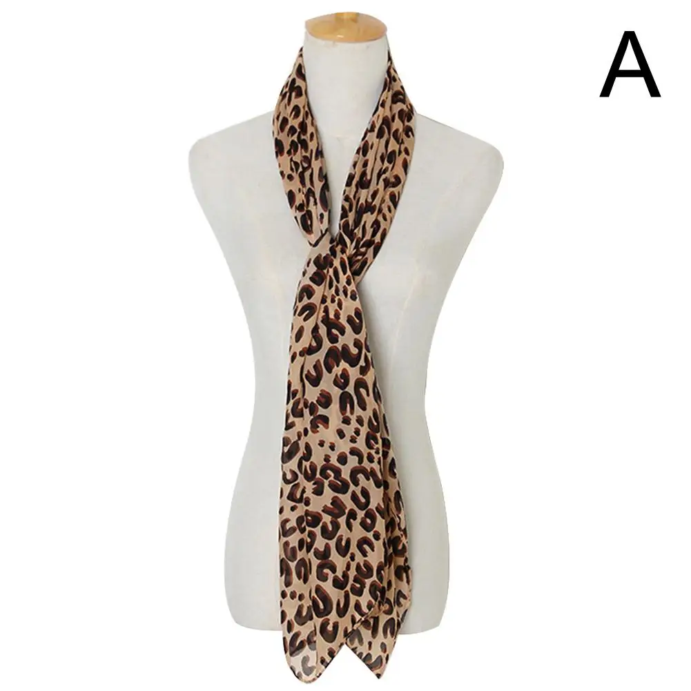 Chal de gasa Vintage para mujer, estola suave con estampado de leopardo, informal, Sexy, elegante, a la moda, otoño e invierno, A5F3