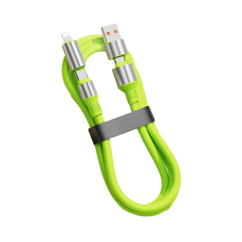 كابل بيانات هاتف سيليكون 240 وات، شحن سريع للغاية 4 في 1، متوافق مع أجهزة Apple وHuawei وUSB-C، للاستخدام العالمي #5