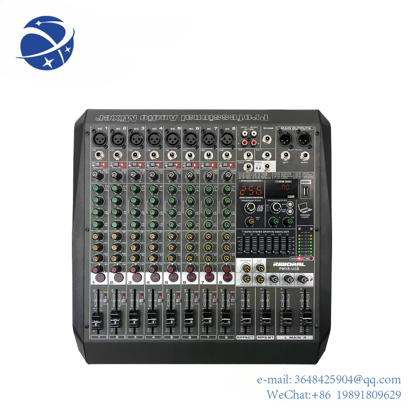 

YYHC PMX8 factory direct sales performance stage audio speaker mixer 8 channels 256DSP 48V professional audio mixer