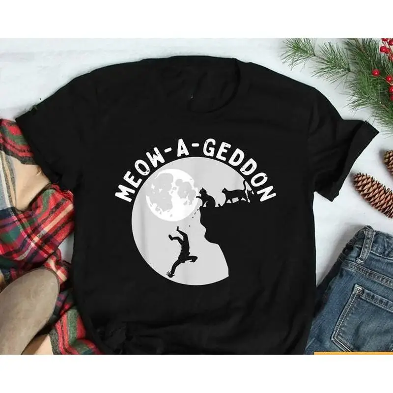 Meow A Geddon T Shirt Funny CaT Lover Vintage Shir