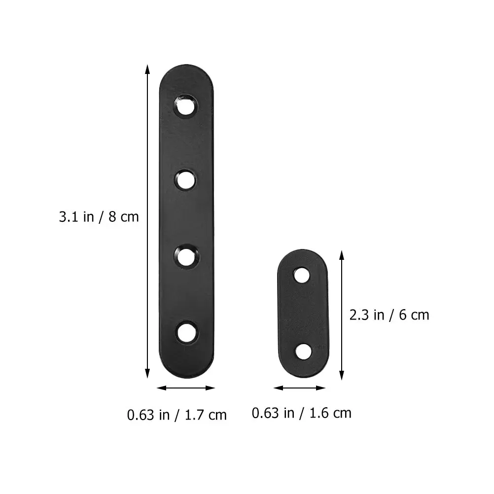 20Pcs Stainless Steel Furniture Mending Plates Straight Brackets for Cabinet Bed Chair Bench Stool Wood Joint Reinforcement