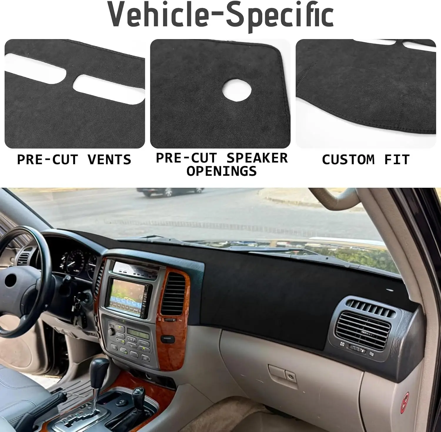 Car Dashboard Cover Pad For Toyota Land Cruiser 1998–2007 Sunshade Protector Anti-UV Dash Mats Non-slip Pads Interior Accessorie