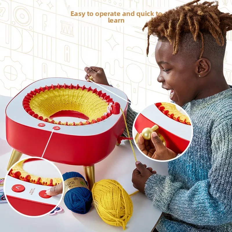 Small play house with hat knitting machine artifact, girl handmade DIY gift toy