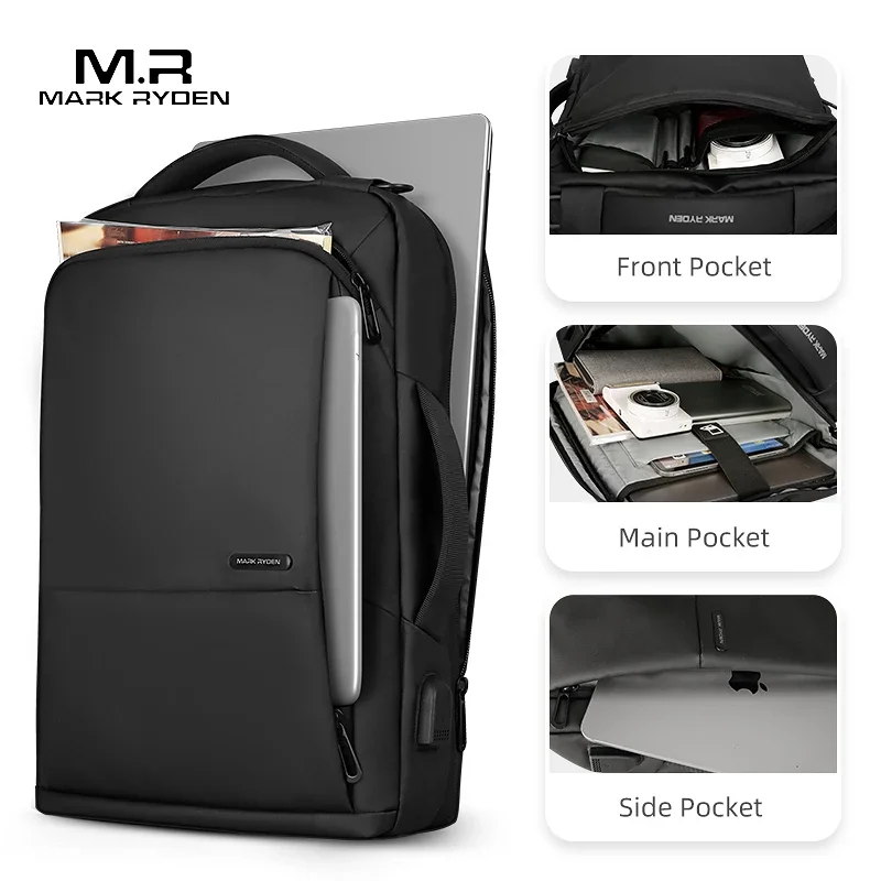 Mark Ryden Travel Backpack Teenager Male Mochila Anti-thief Bag USB Charging 15.6 Laptop Backpacks Waterproof Рюкзак мужской