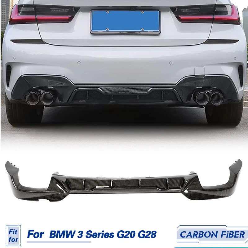 

Car Rear Bumper Diffuser Lip Spoiler Carbon Fiber For BMW 3 Series G20 G28 M-Tech 2020-2022 Rear Bumper Diffuser Protector Guard