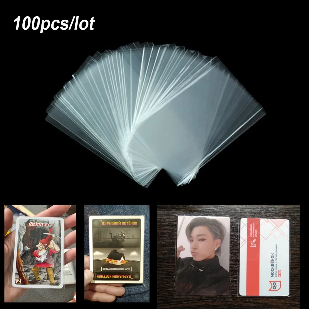 100pcs Card Sleeve Magic Board Game Tarot Three Kingdoms Poker Cards Protector for ATEEZ Bangtan Kids Lomo Card Bracelet Jewelry