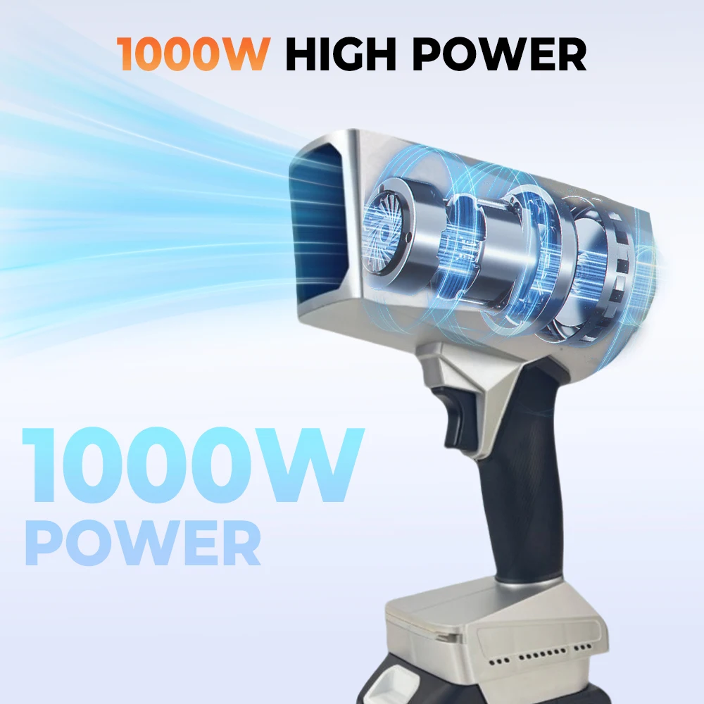 1000 واط يده مروحة تربو أنبوبي منفاخ هواء قوي 64 مللي متر توربو مروحة نفاثة فرش 1000 جرام التوجه آلة غسل سيارات مسدس هواء لماكيتا 18 فولت #4