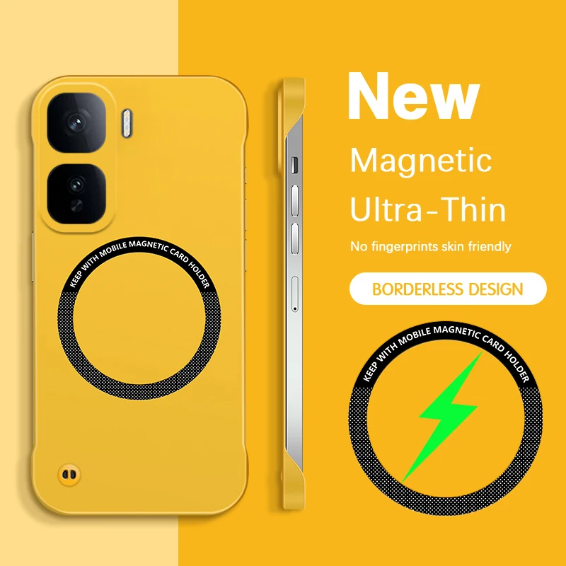 Безрамный чехол для телефона vivo iQOO Neo11 Neo11 5G, Китай, ультратонкий, магнитный, приятный для кожи, жесткий, устойчивый к отпечаткам пальцев задняя крышка