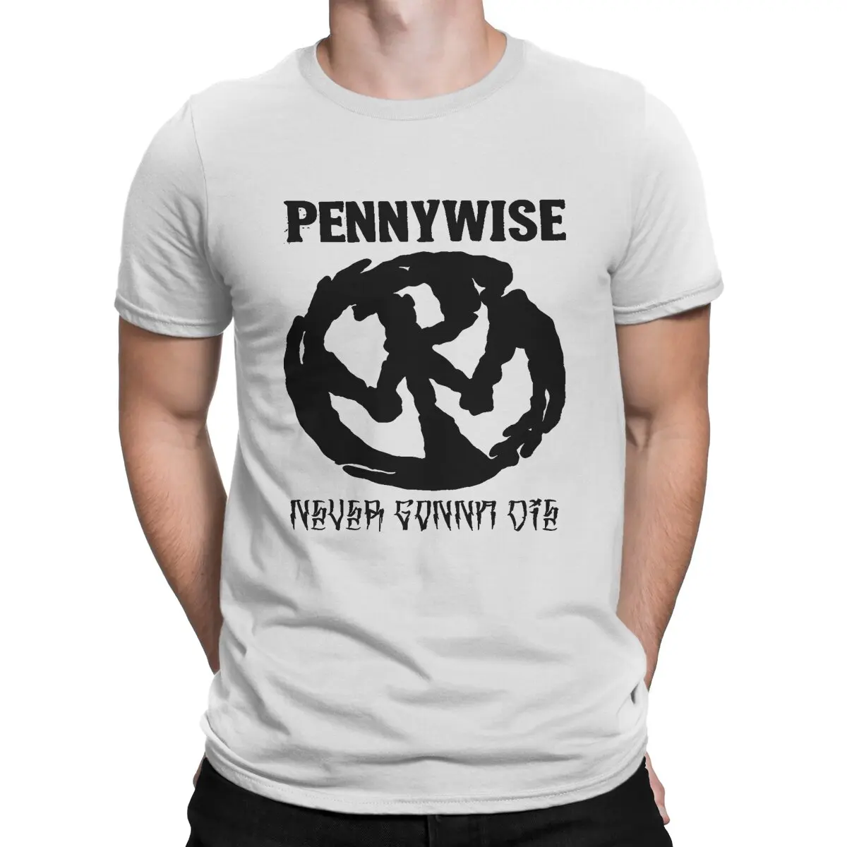 Men Best Of American Punk Rock Band T Shirt Pennywise Cotton Tops Funny Short Sleeve Crewneck Tees Graphic Printed T-Shirts